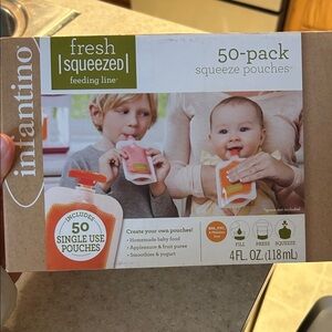 Infantino Baby Food Pouch Kit - White, Green & Orange Accents